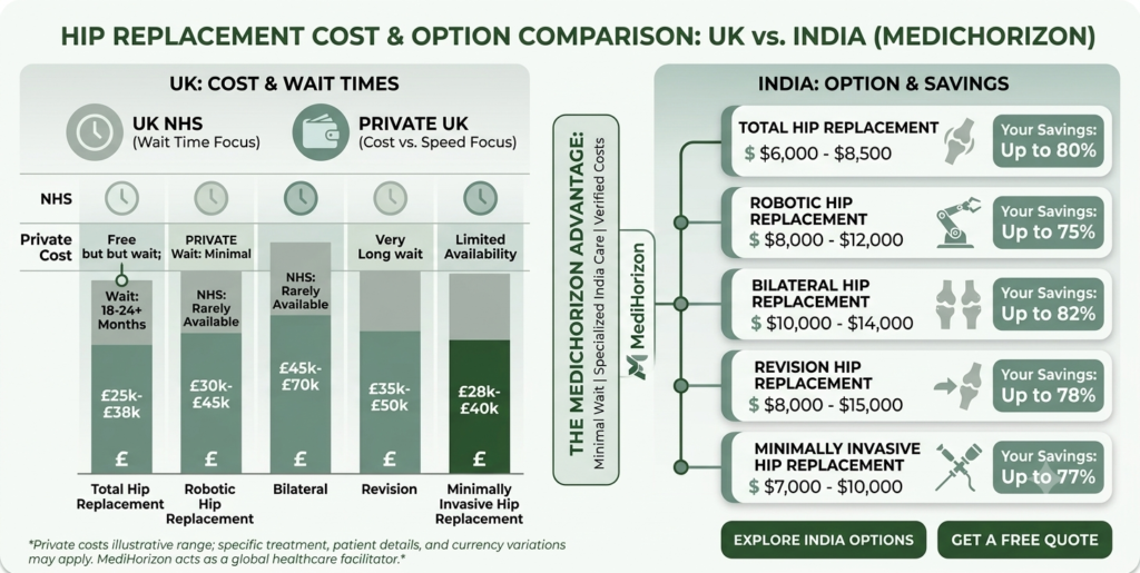 Hip Replacement Cost UK vs India